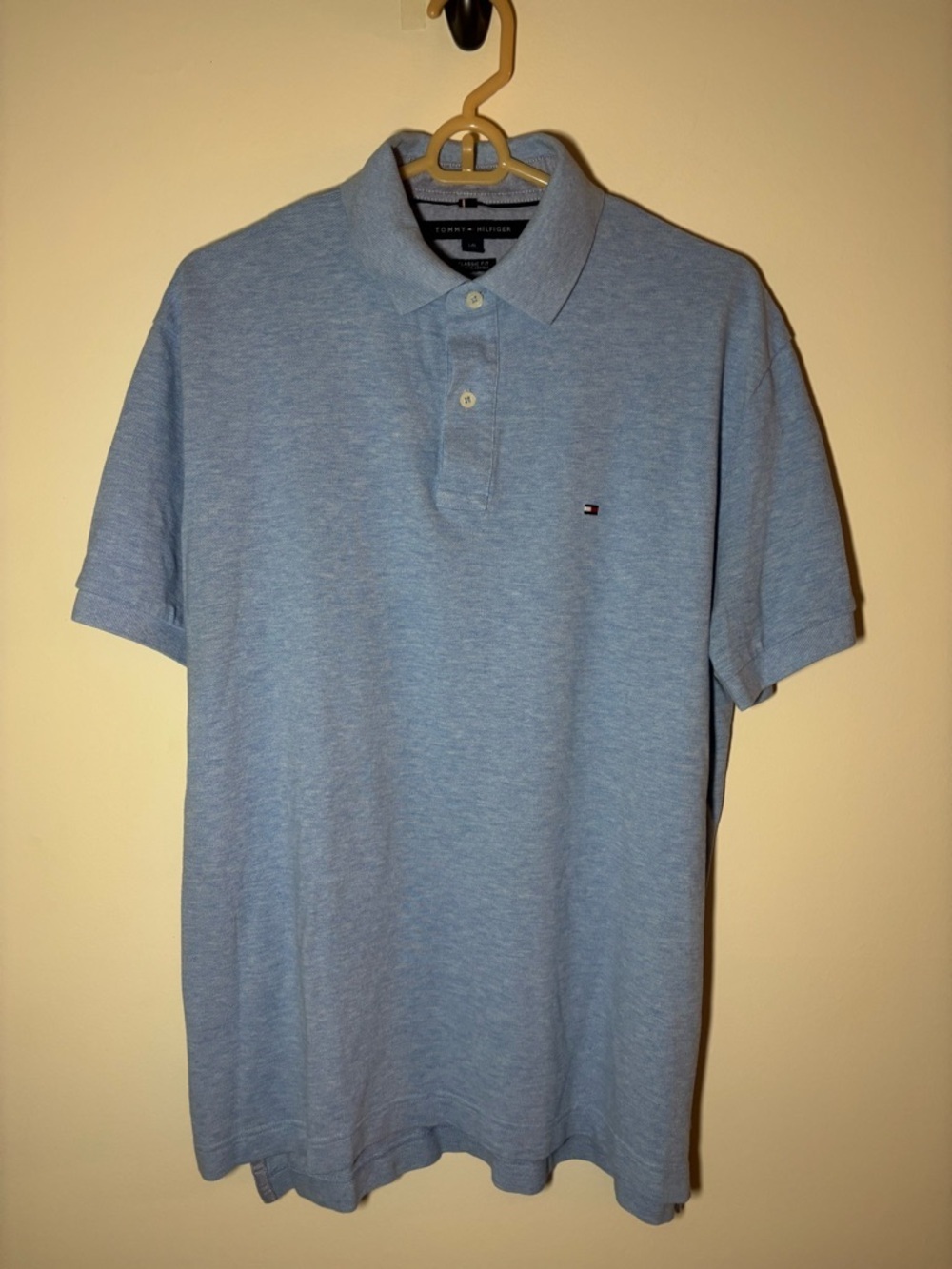 Tommy Hilfiger Light Blue Men's Polo Shirt - Signature Chest Flag